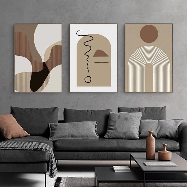 Modern Wall Mural for Living Room – Abstract Decorative Art Behind Sofa