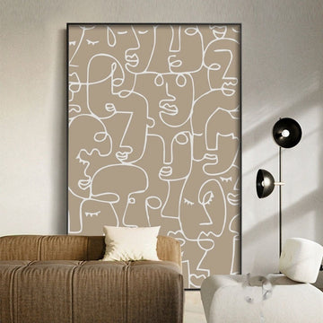 Modern Wall Mural for Living Room – Abstract Decorative Art Behind Sofa