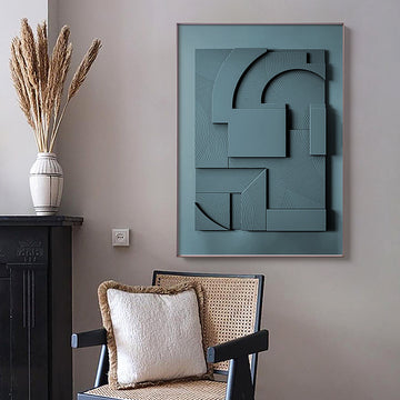 3D Geometric Morandi Wall Art – Abstract Silent Style Hanging Painting