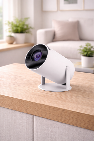 1080p HD Barrel Projector – Compact, Energy-Efficient, Perfect for Home, Office & Bedroom