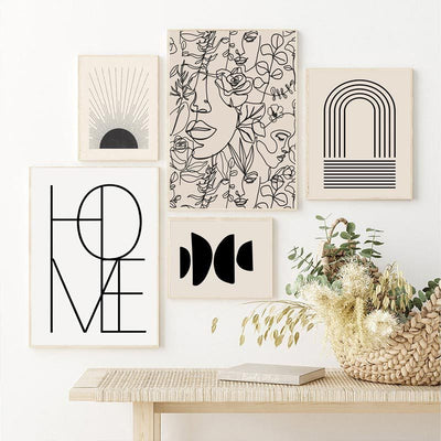 Abstract Boho Wall Art – Airbrushed Ins Style Poster for Modern Living Room Decor