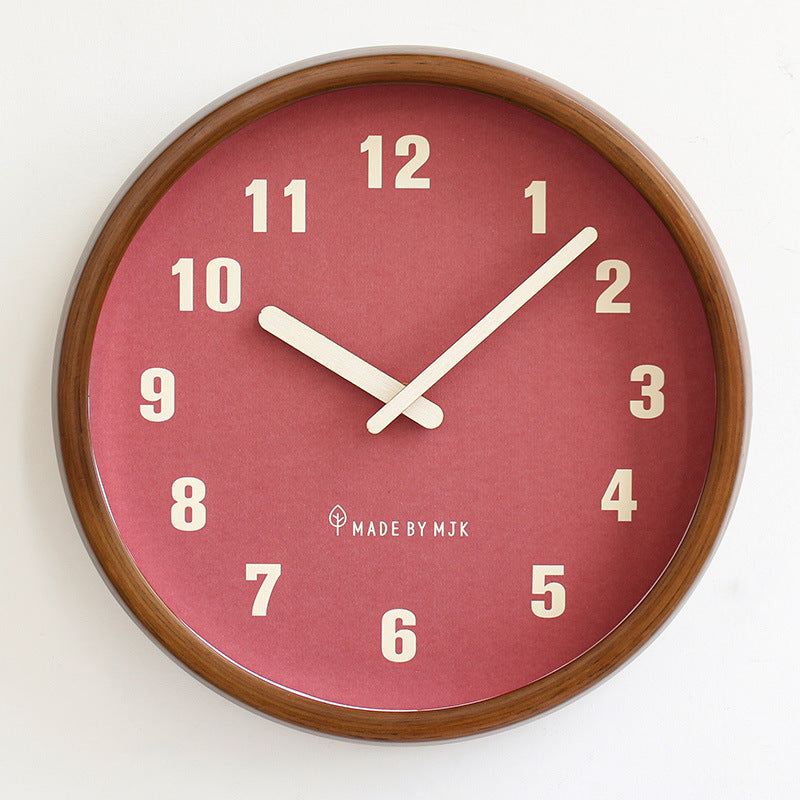 Modern Minimalist Retro Solid Wood Wall Clock – Creative Home & Living Room Decor