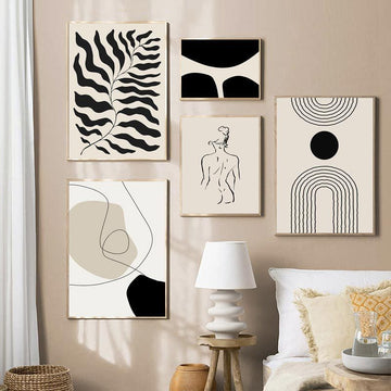 Abstract Boho Wall Art – Airbrushed Ins Style Poster for Modern Living Room Decor